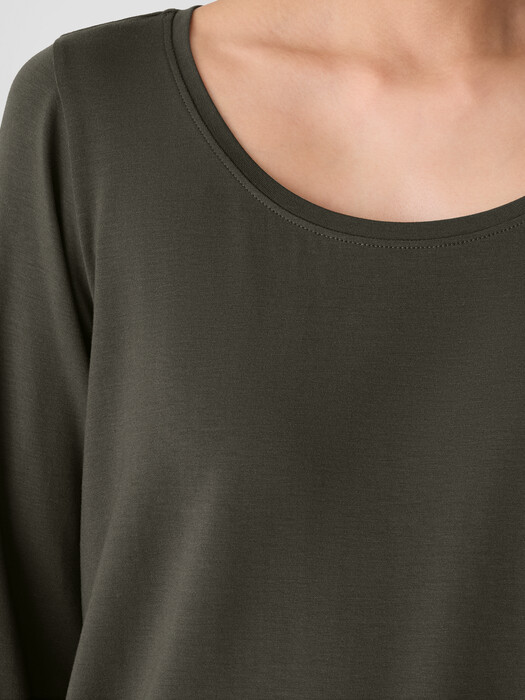 Stretch Jersey Knit Scoop Neck Top