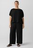 Woven Plissé Wide-Leg Pant