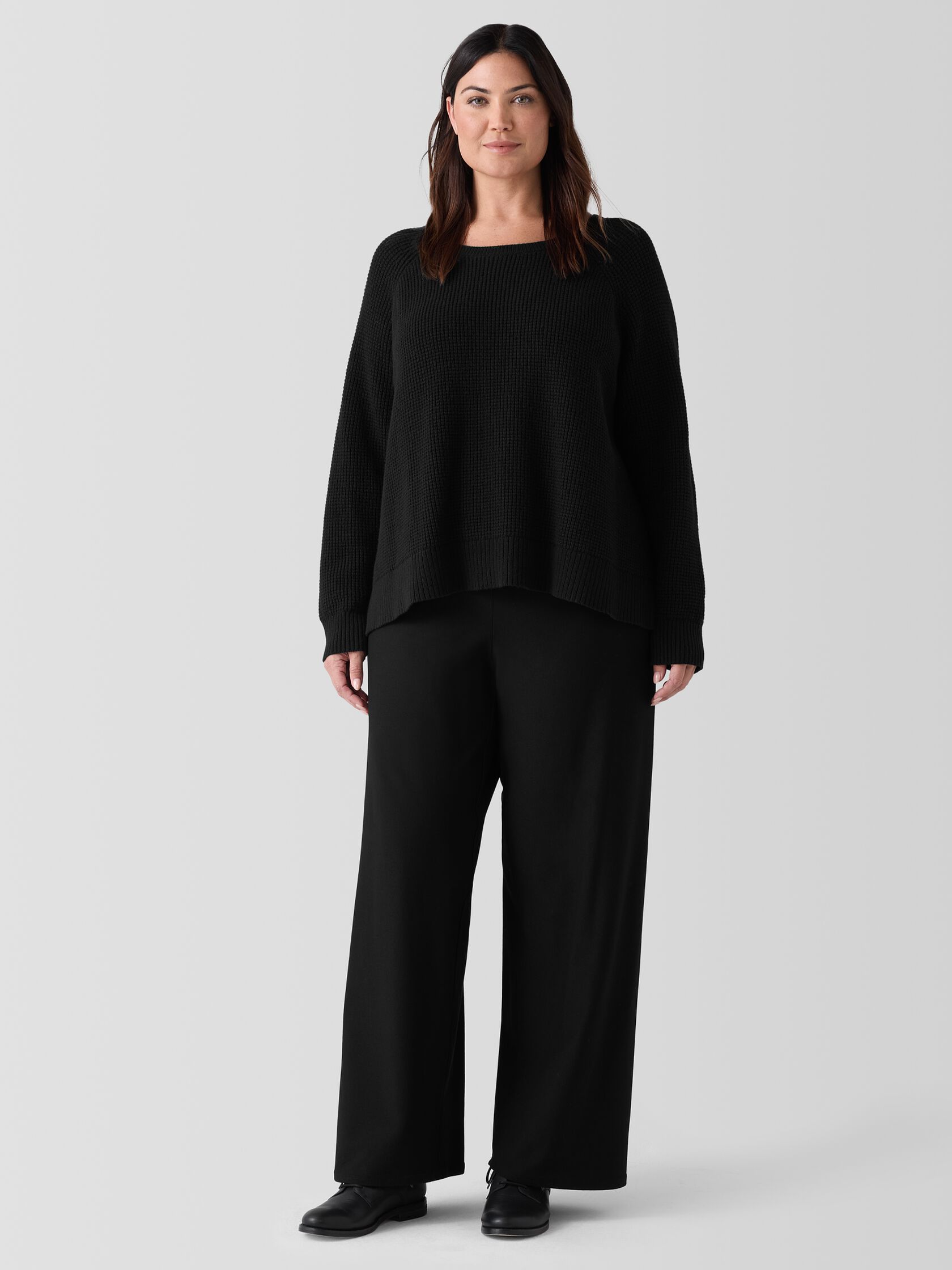 Washable Stretch Crepe Wide-Leg Pant