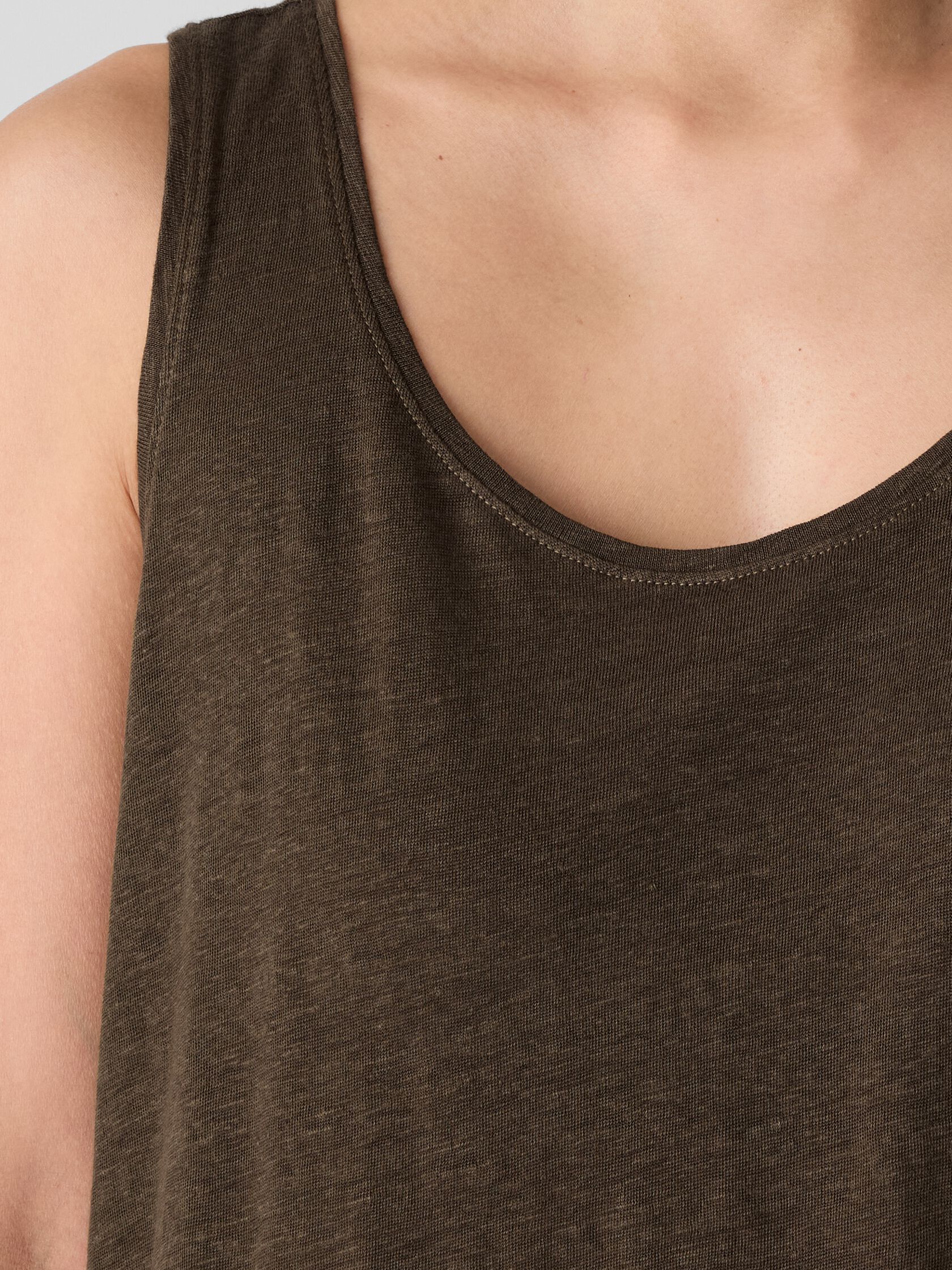 Organic Linen Jersey Scoop Neck Tank
