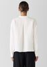 Silk Linen Box Band Collar Top
