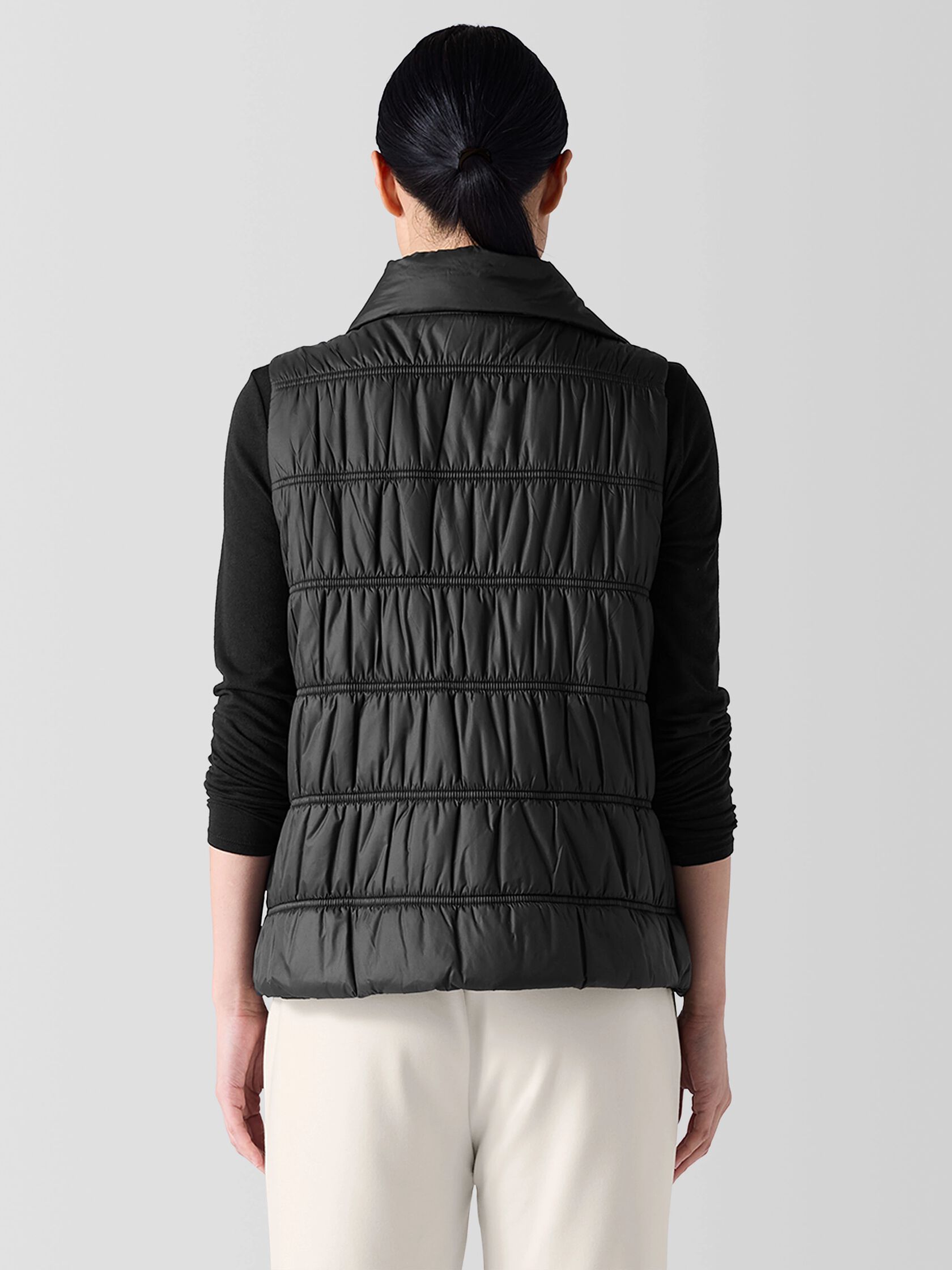 Eggshell Recycled Nylon Stand Collar Vest
