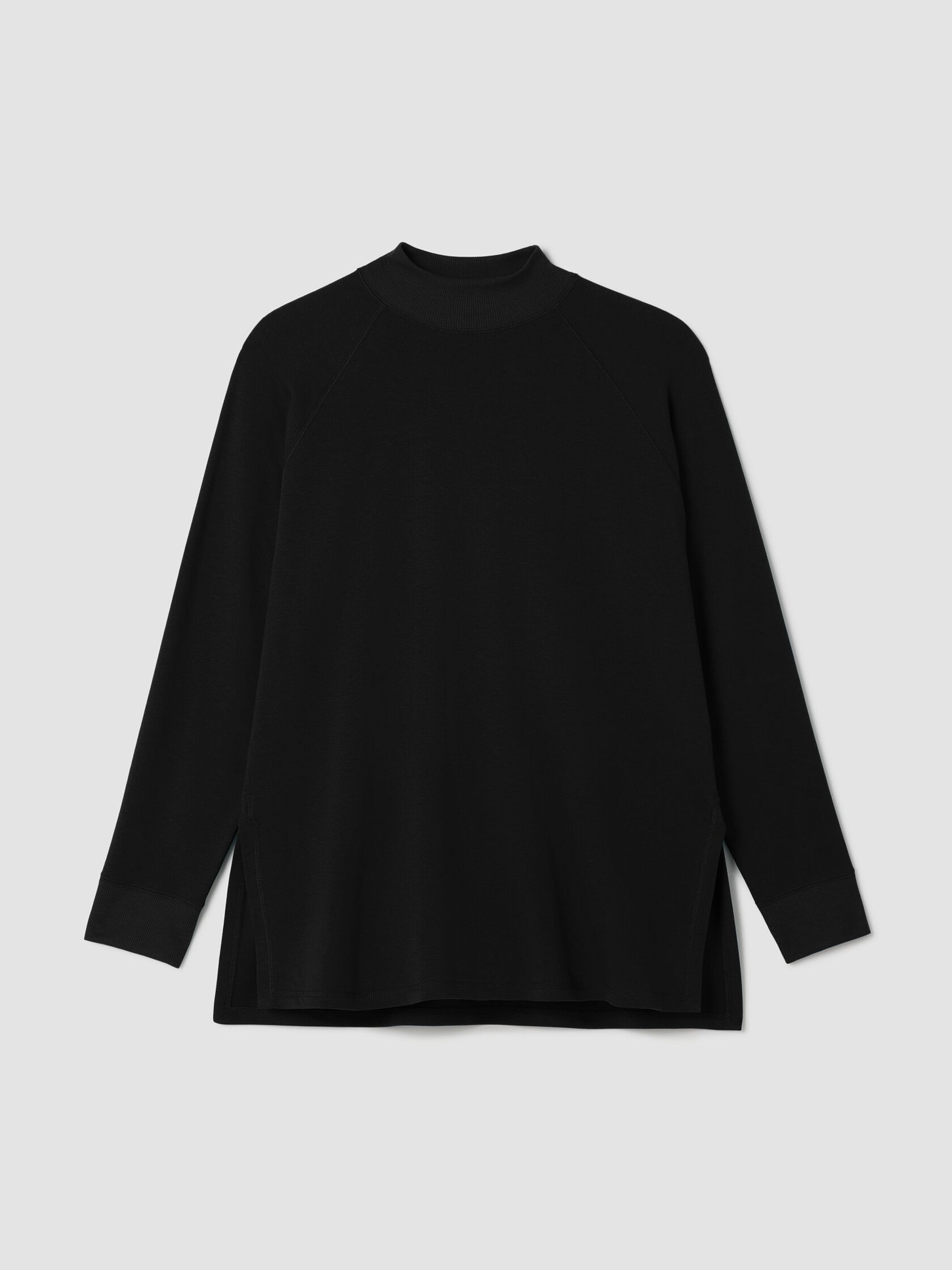 Cozy Brushed Terry Mock Neck Long Top