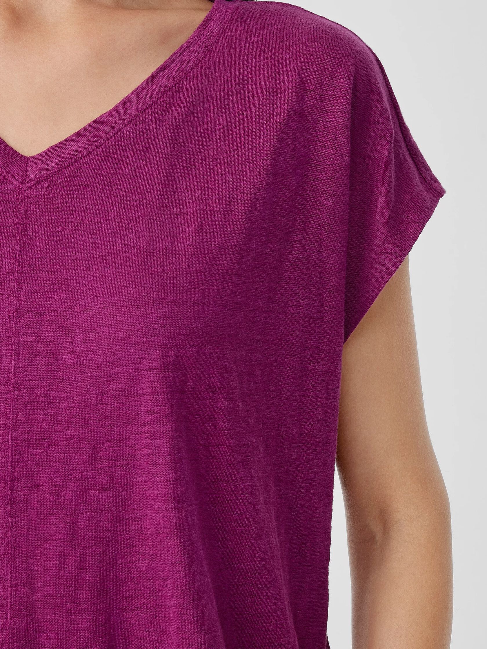 Organic Linen Jersey V-Neck Tee