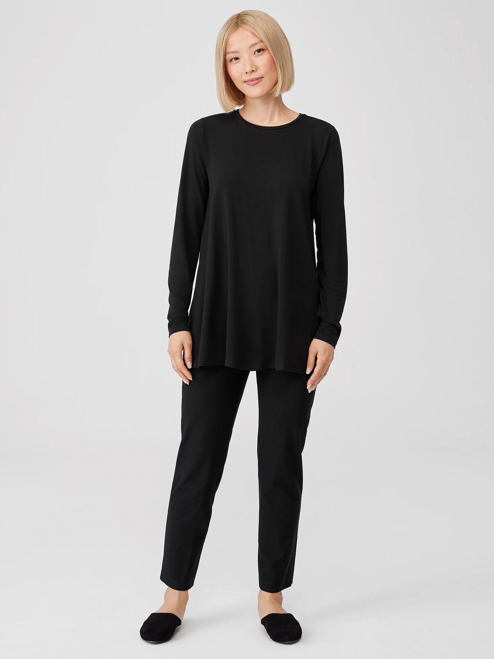 System Washable Stretch Crepe Slim Ankle Pant