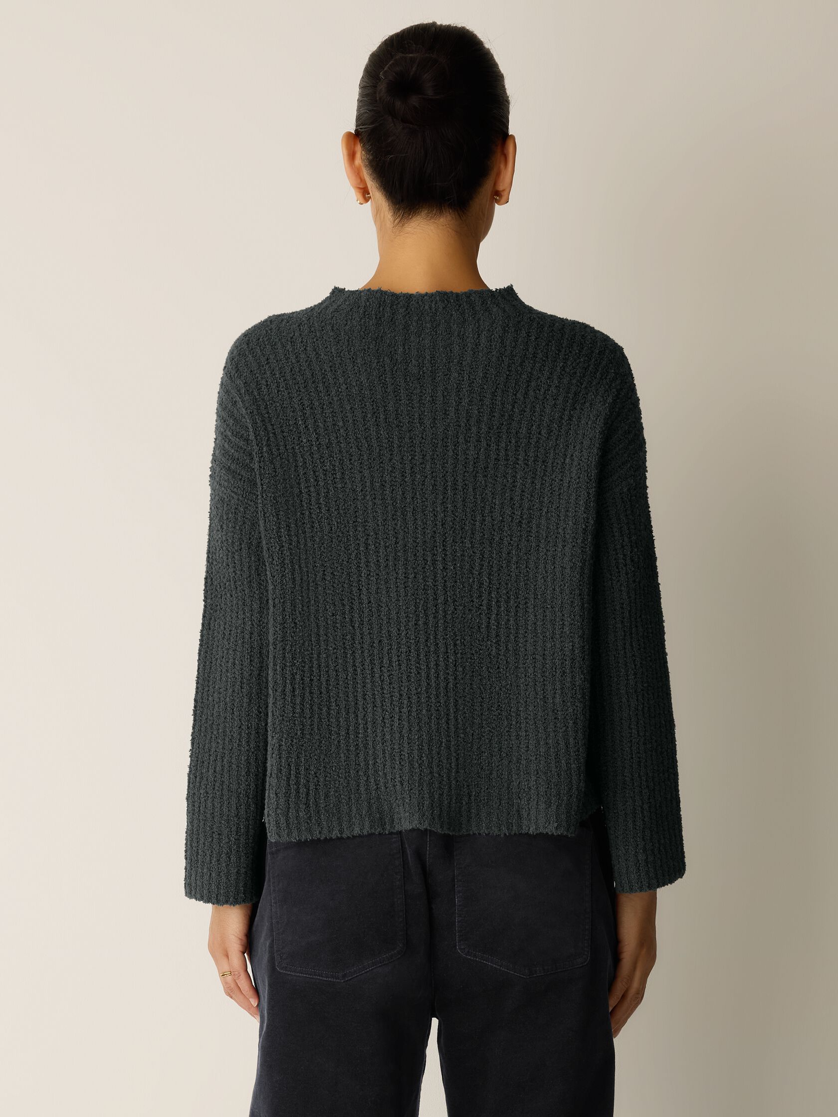 Organic Cotton Fluff Funnel Neck Top