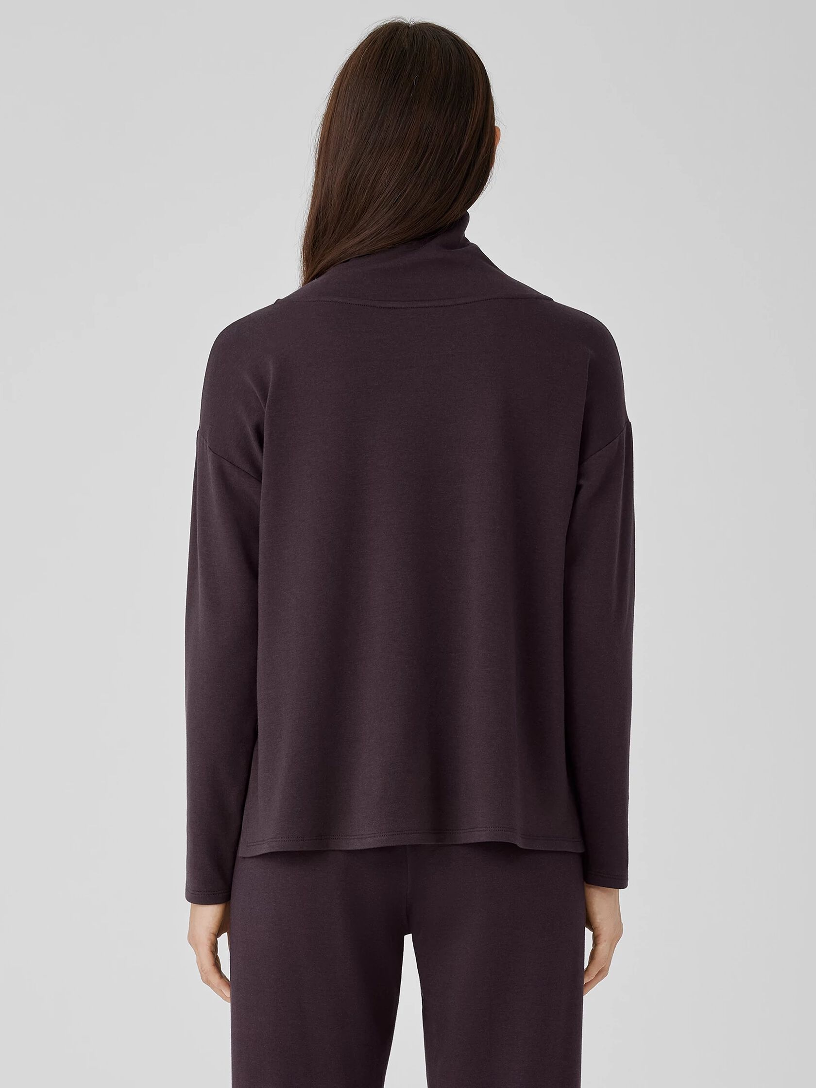 Cozy Brushed Terry Hug Funnel Neck Top