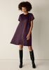 Textured Satin Round Neck Dress