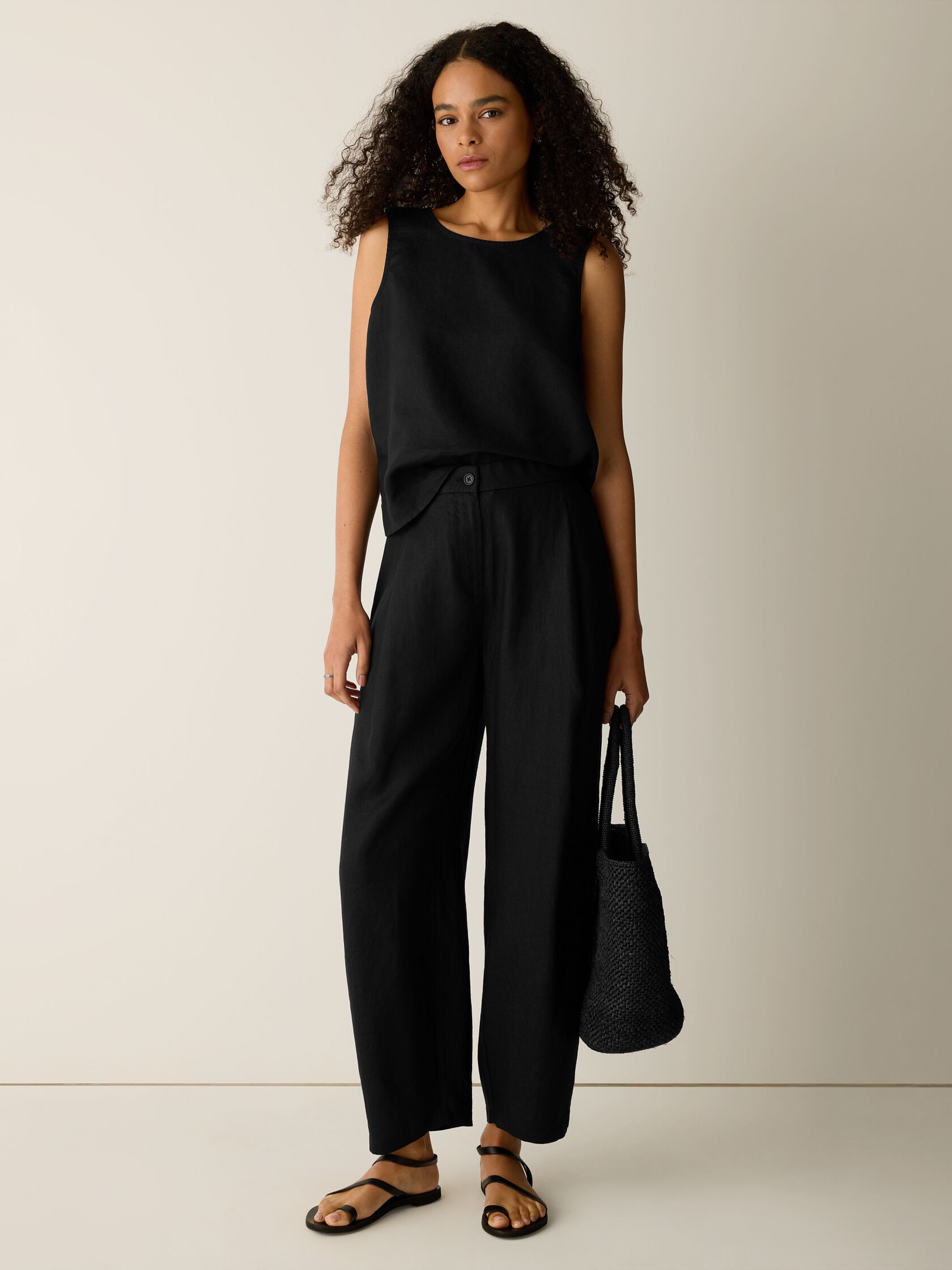 Organic Linen Curved Trouser