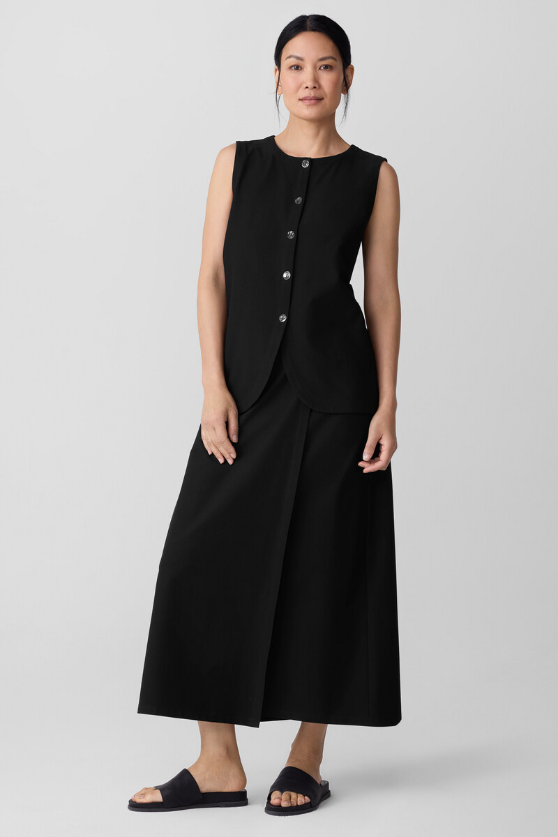 Washable Stretch Crepe Long Vest Washable Stretch Crepe Long Vest