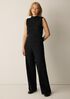Washable Stretch Crepe Pintuck Wide Pant
