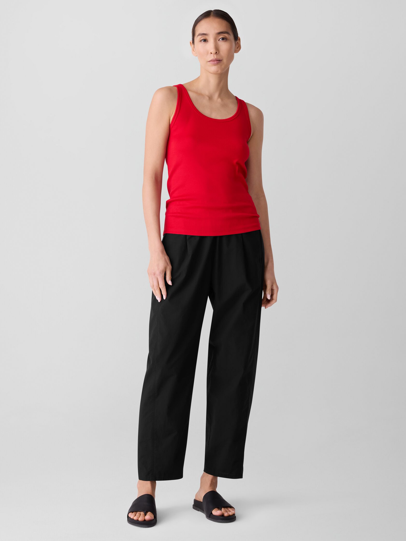 Organic Cotton Stretch Rib Slim Tank