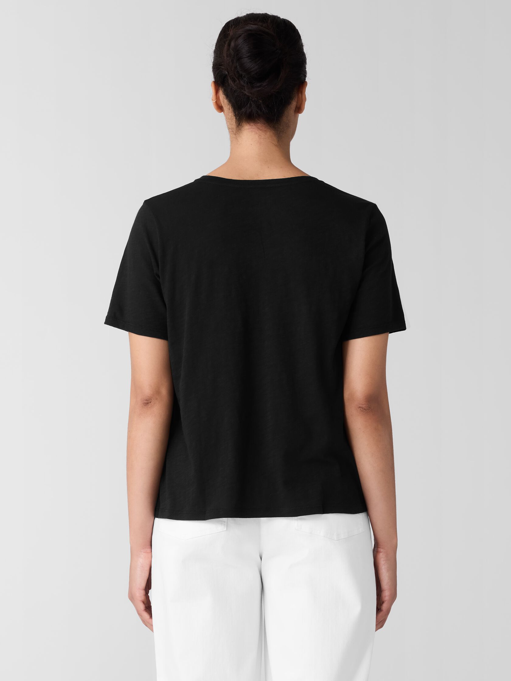 Organic Cotton Slubby Jersey V-Neck Tee