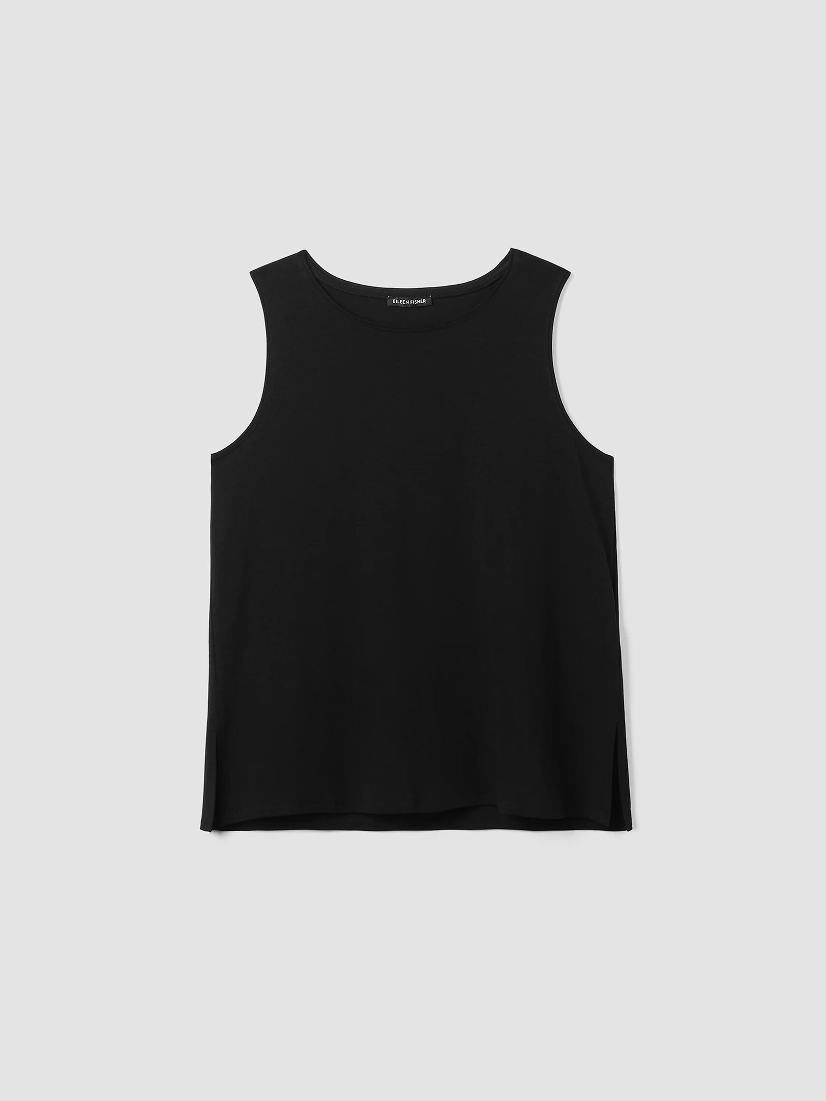 Stretch Jersey Knit Jewel Neck Tank