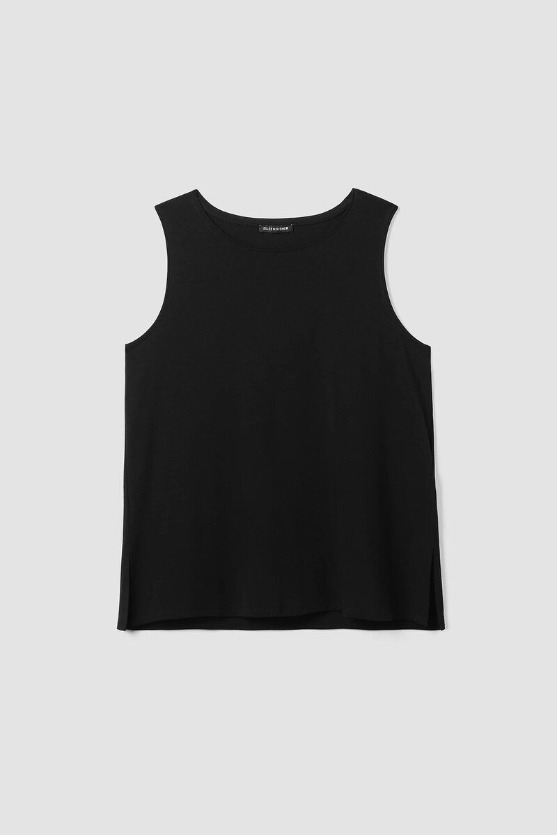 Stretch Jersey Knit Jewel Neck Tank Stretch Jersey Knit Jewel Neck Tank
