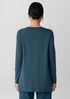 Fine Stretch Jersey Knit V-Neck Long Top