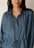 Silk Twill Band Collar Shirt