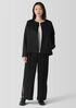 Linen Silk Satin Round Neck Jacket