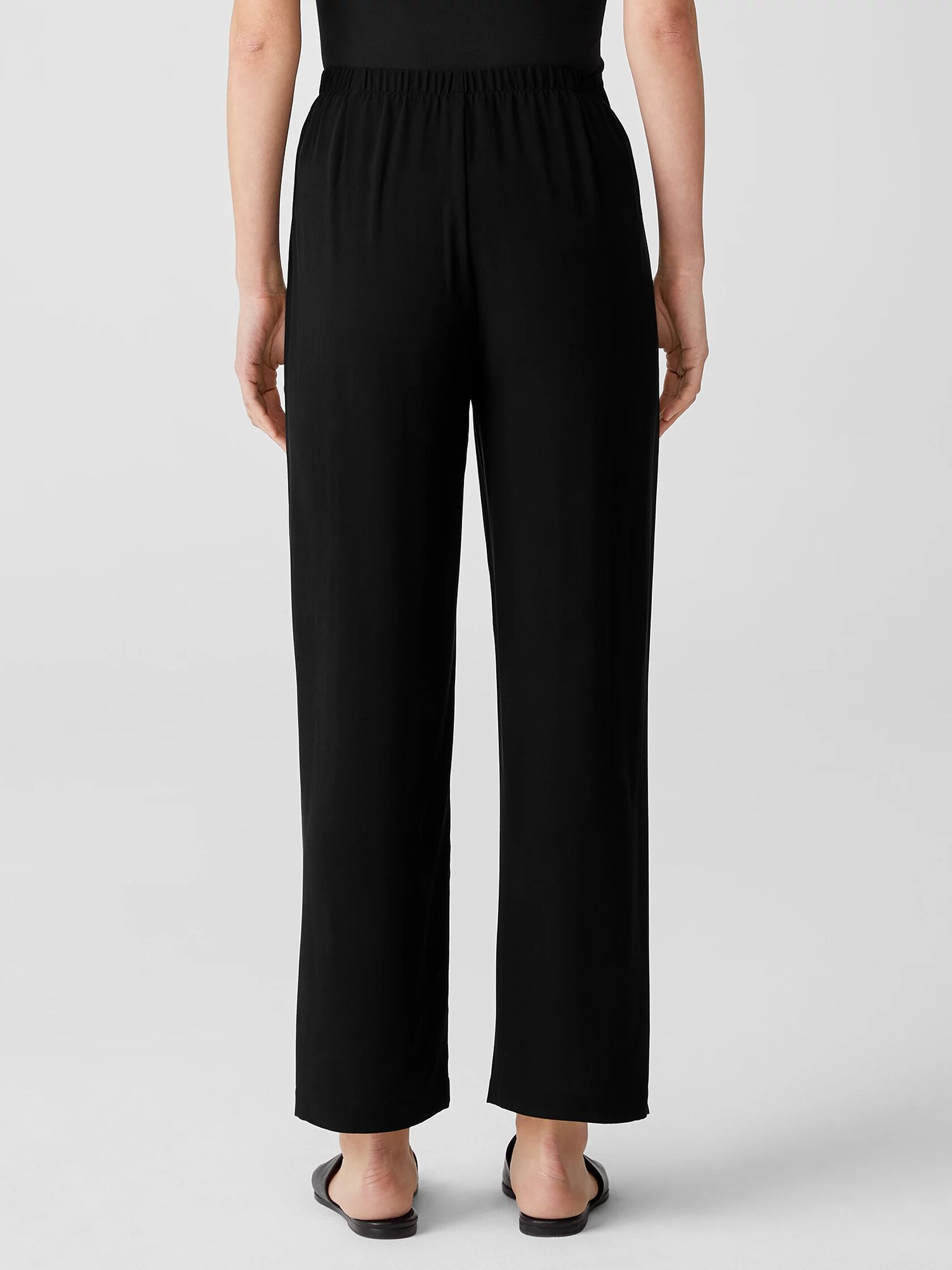 Silk Georgette Crepe Straight Pant | EILEEN FISHER