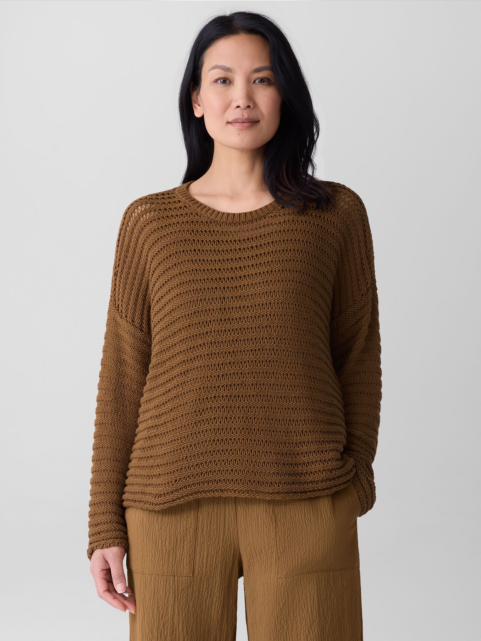Peruvian Organic Cotton Cord Crew Neck Top