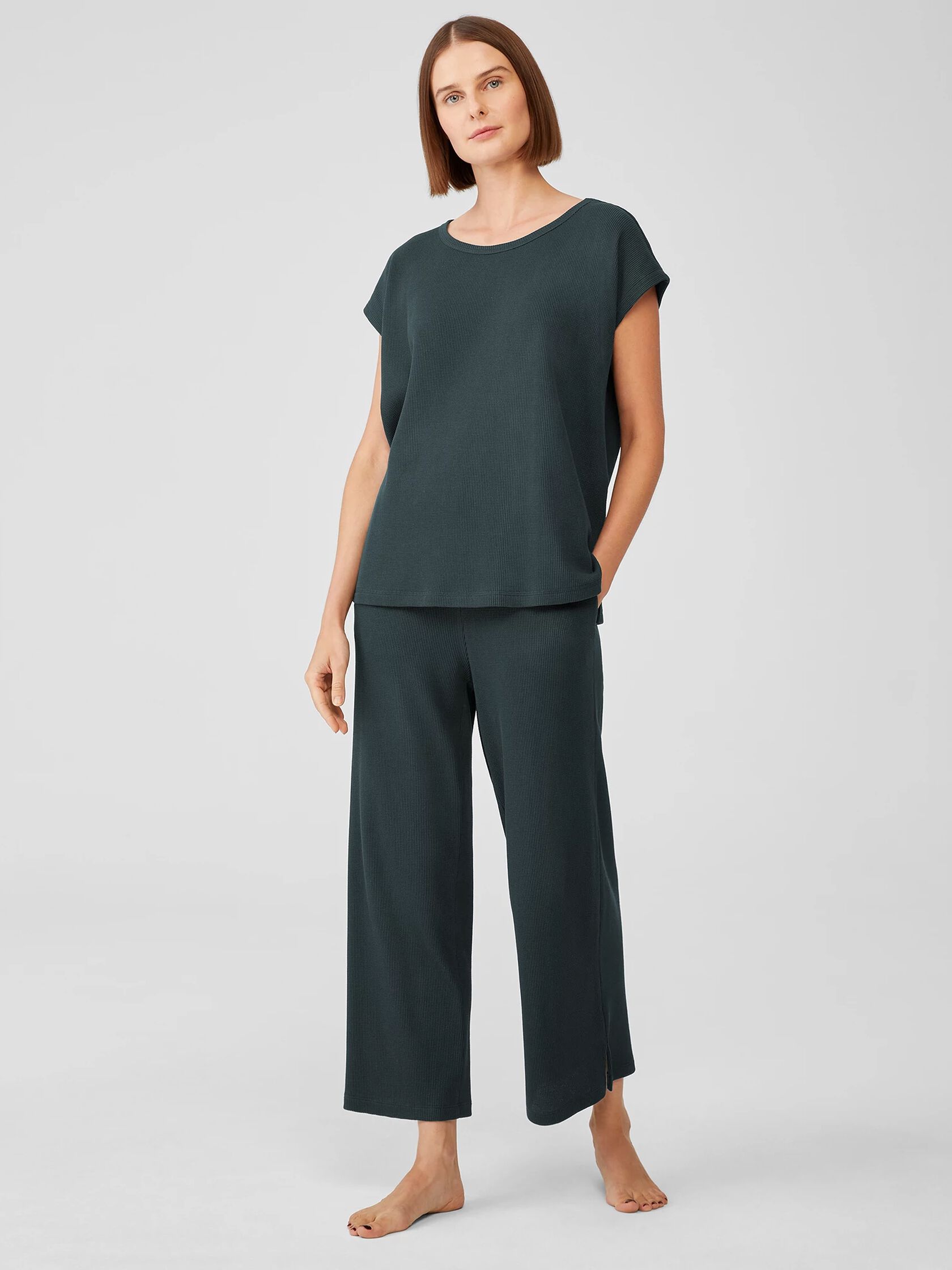 Cozy Organic Cotton Thermal Wide-Leg Pant