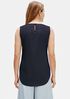 Stretch Silk Charmeuse Round Neck Shell
