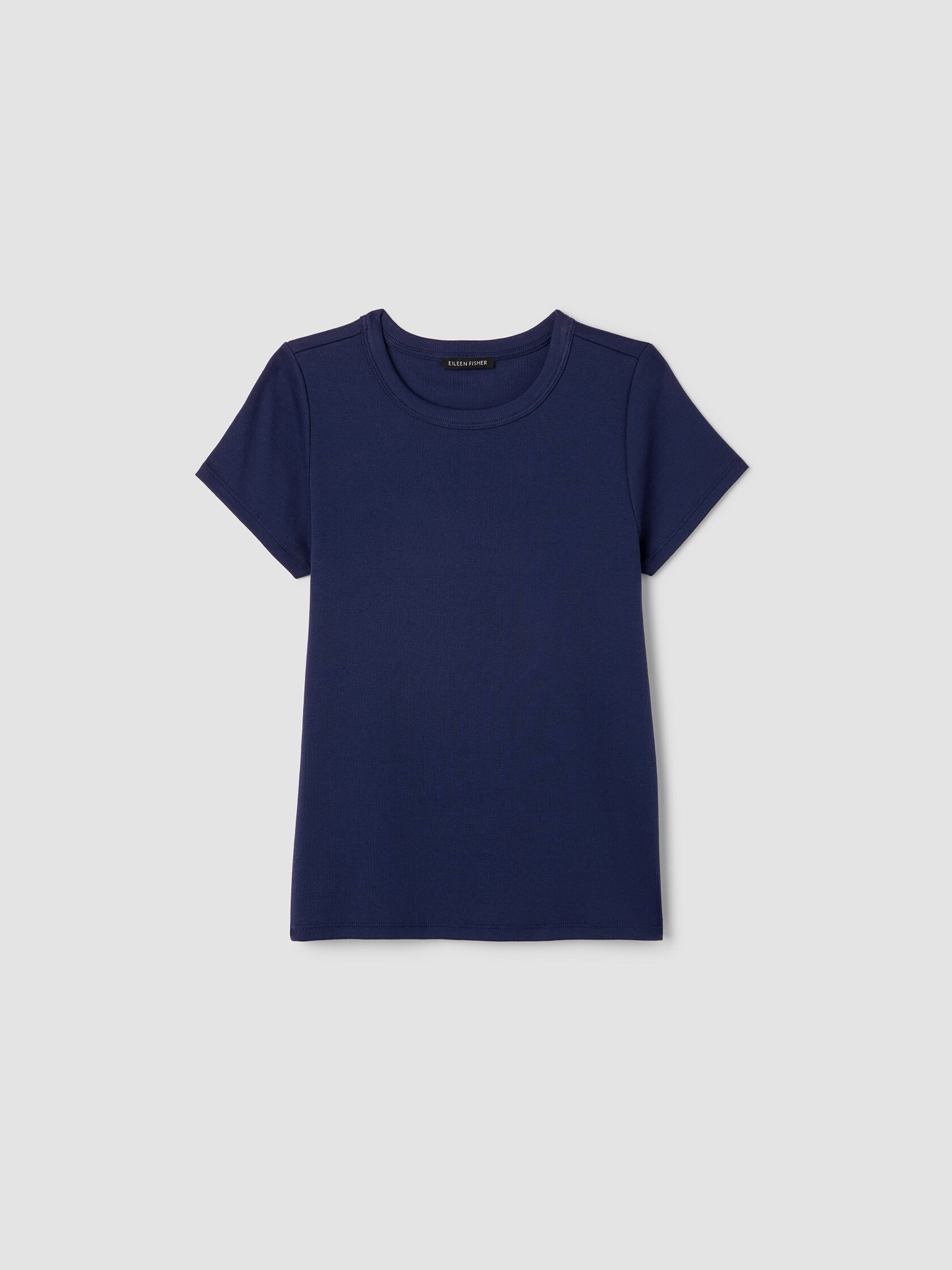 Organic Cotton Stretch Rib Crew Neck Tee