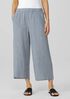 Striped Organic Linen Crinkle Wide-Leg Pant