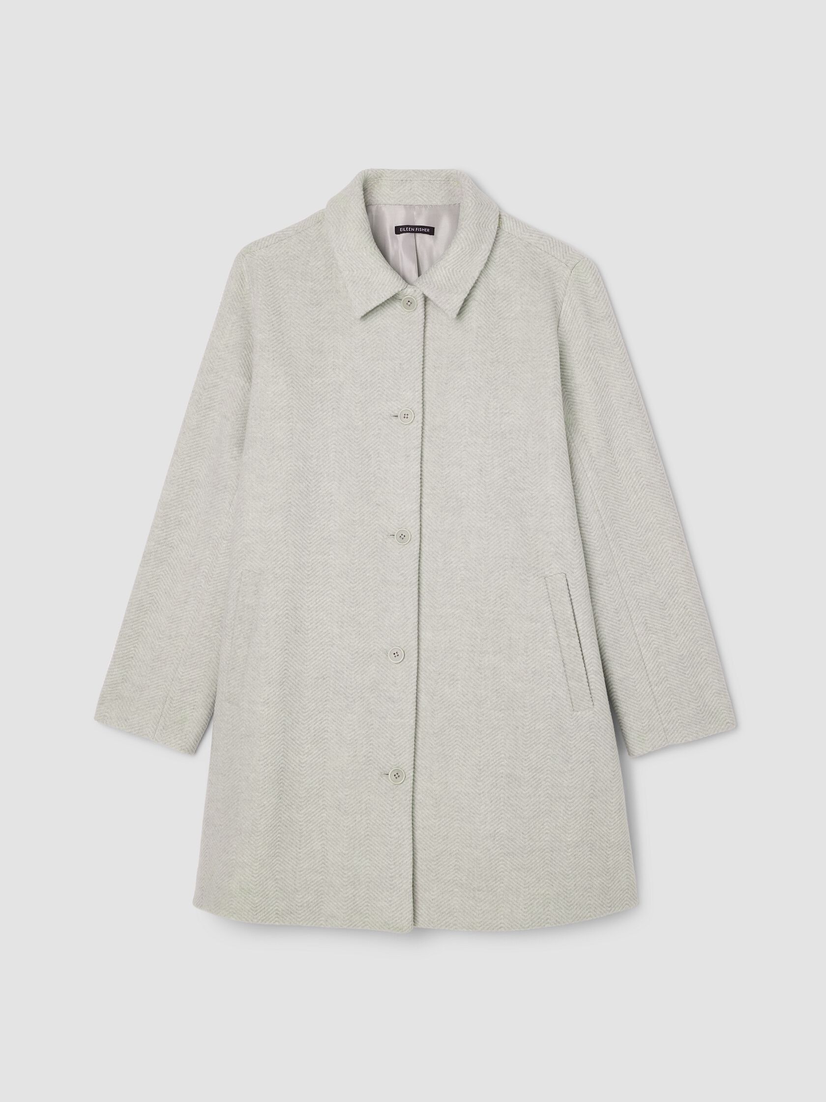 Soft Wool Herringbone Classic Collar Coat