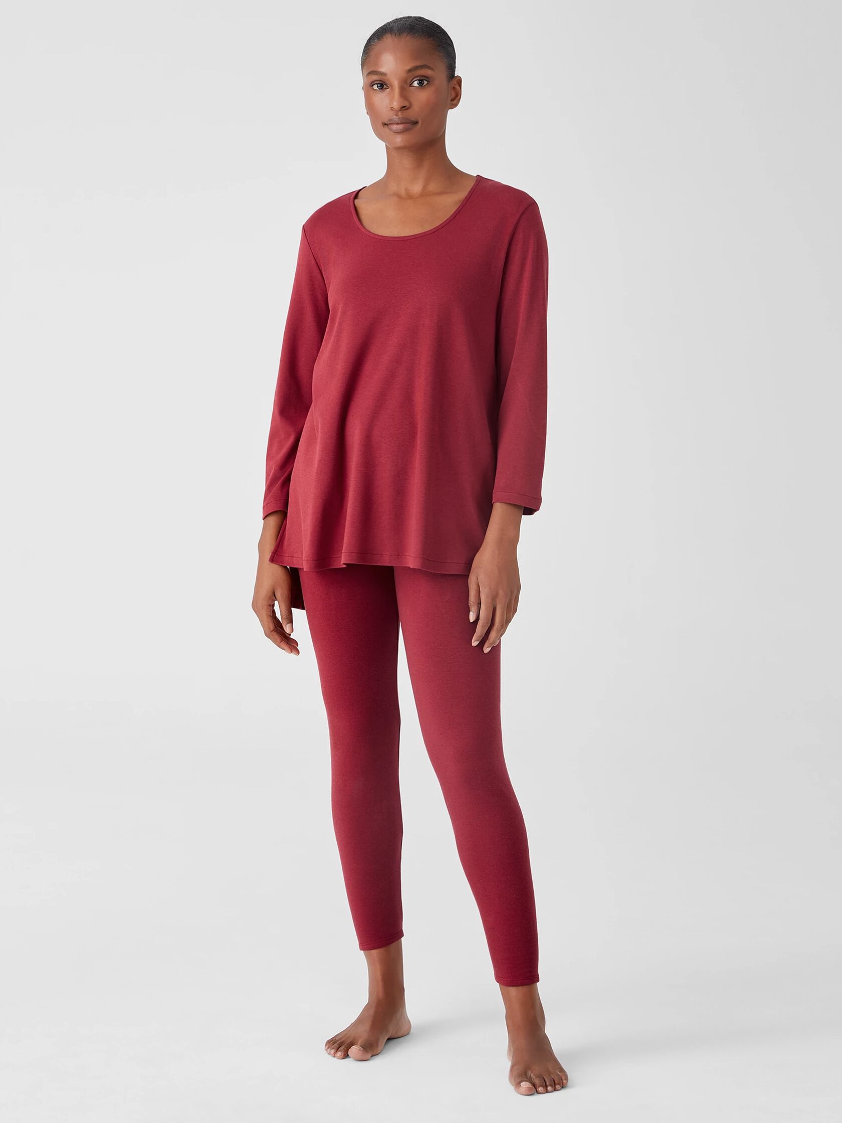 Cozy Organic Cotton Interlock U-Neck Top