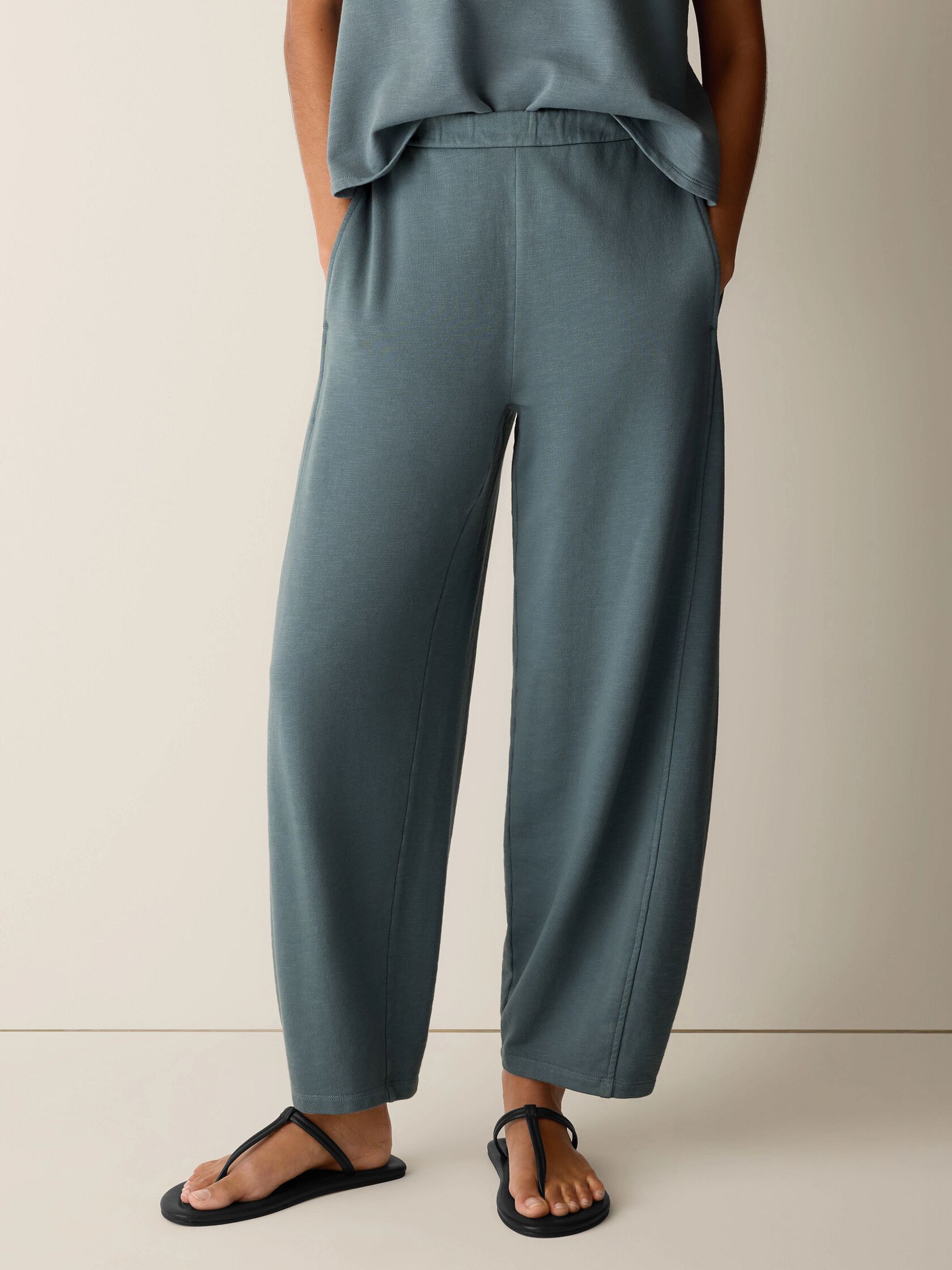 Garment-Dyed Organic Cotton Terry Lantern Pant