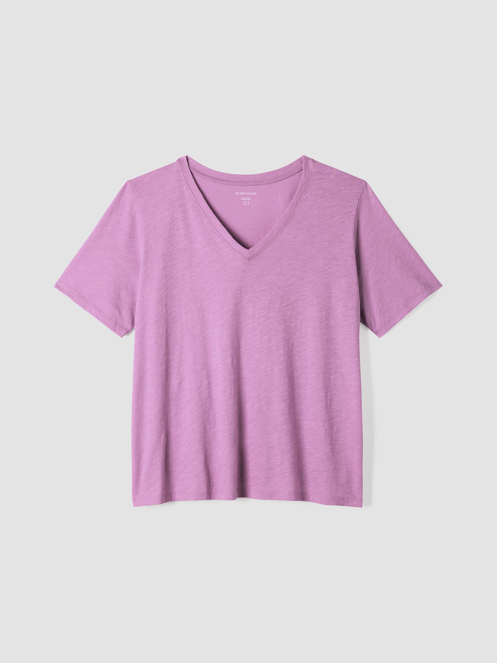 Organic Cotton Slubby Jersey V-Neck Tee