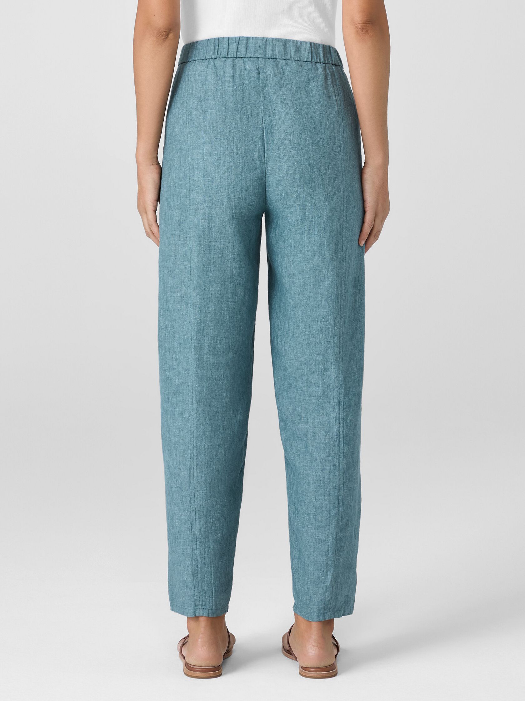 Washed Organic Linen Délavé Lantern Pant