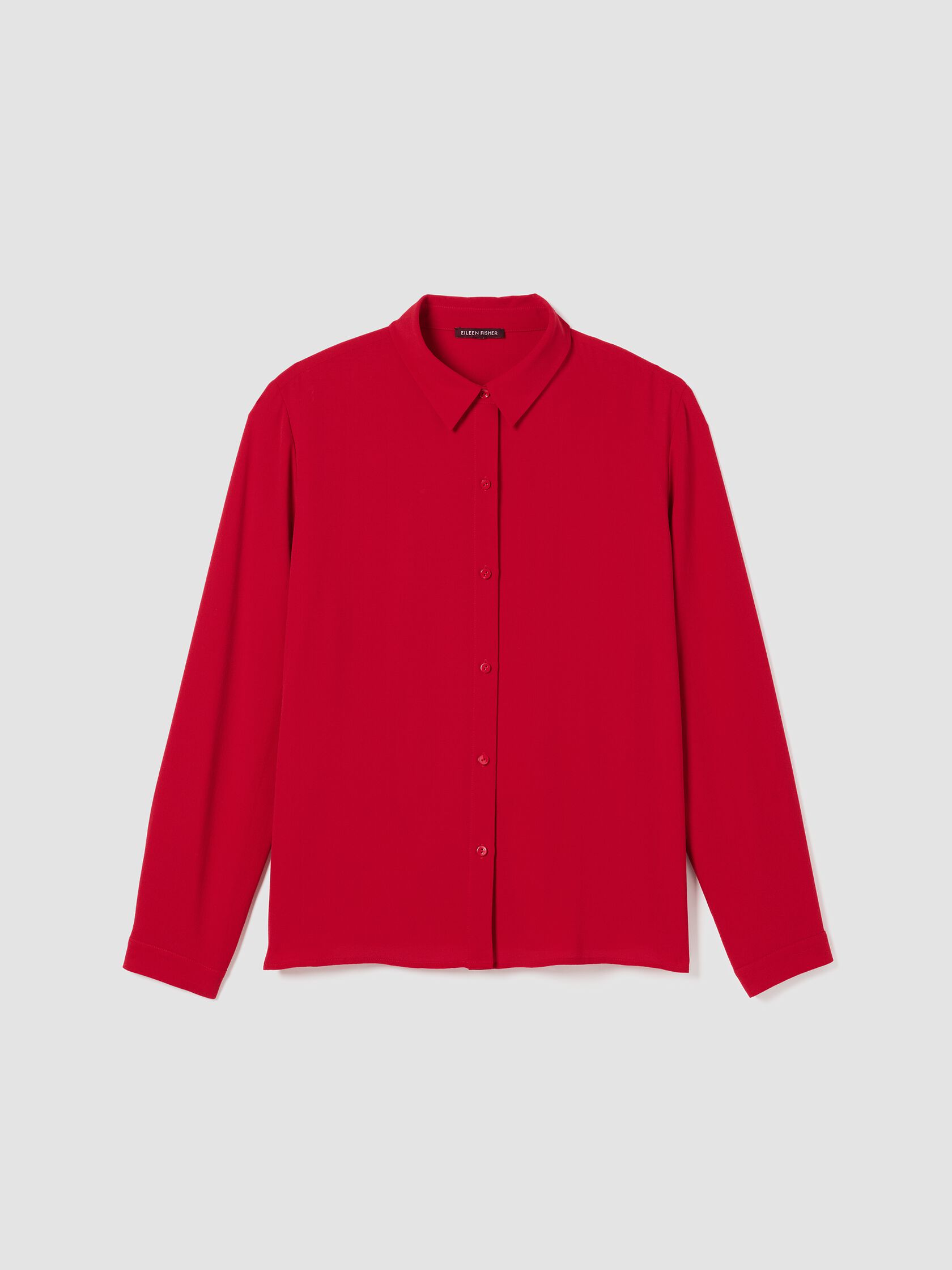 Silk Georgette Crepe Classic Collar Shirt
