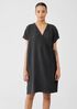 Puckered Organic Linen Wrap Dress