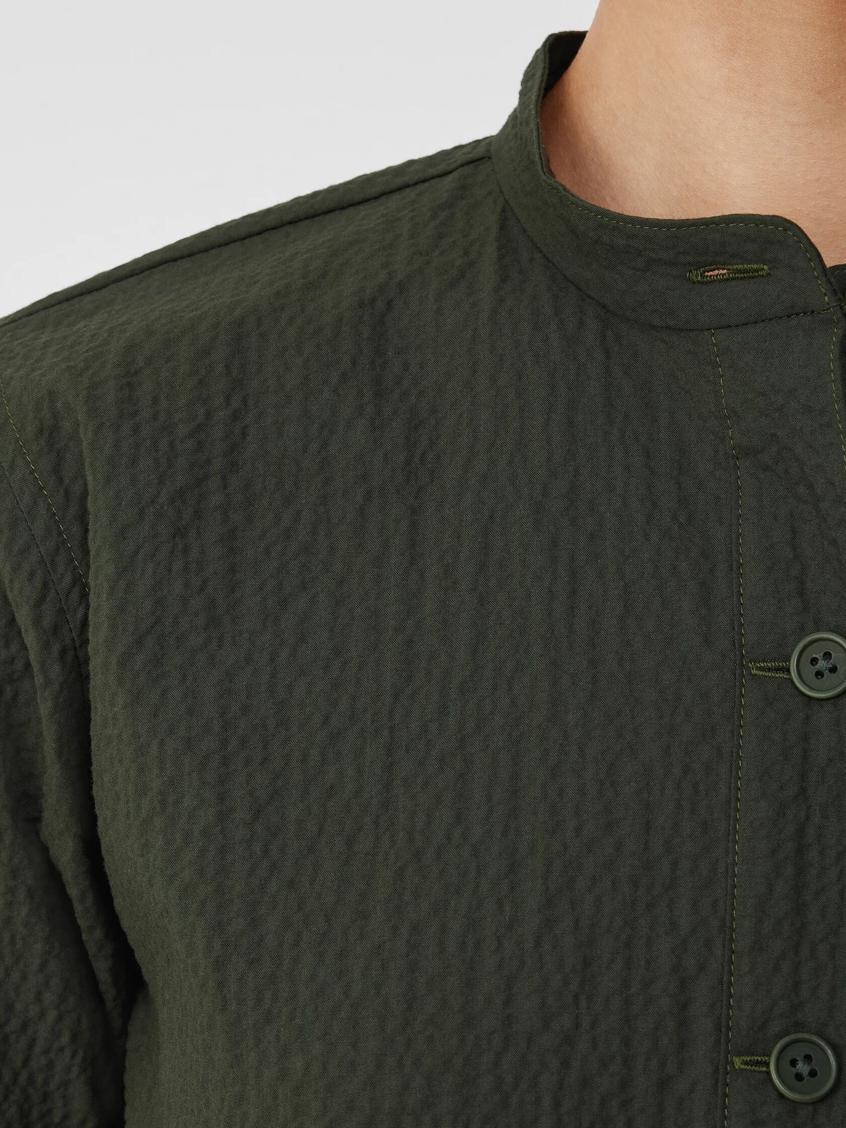 Organic Cotton Pucker Shirt Jacket