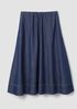 Lightweight Organic Cotton Denim Half-Circle Skirt