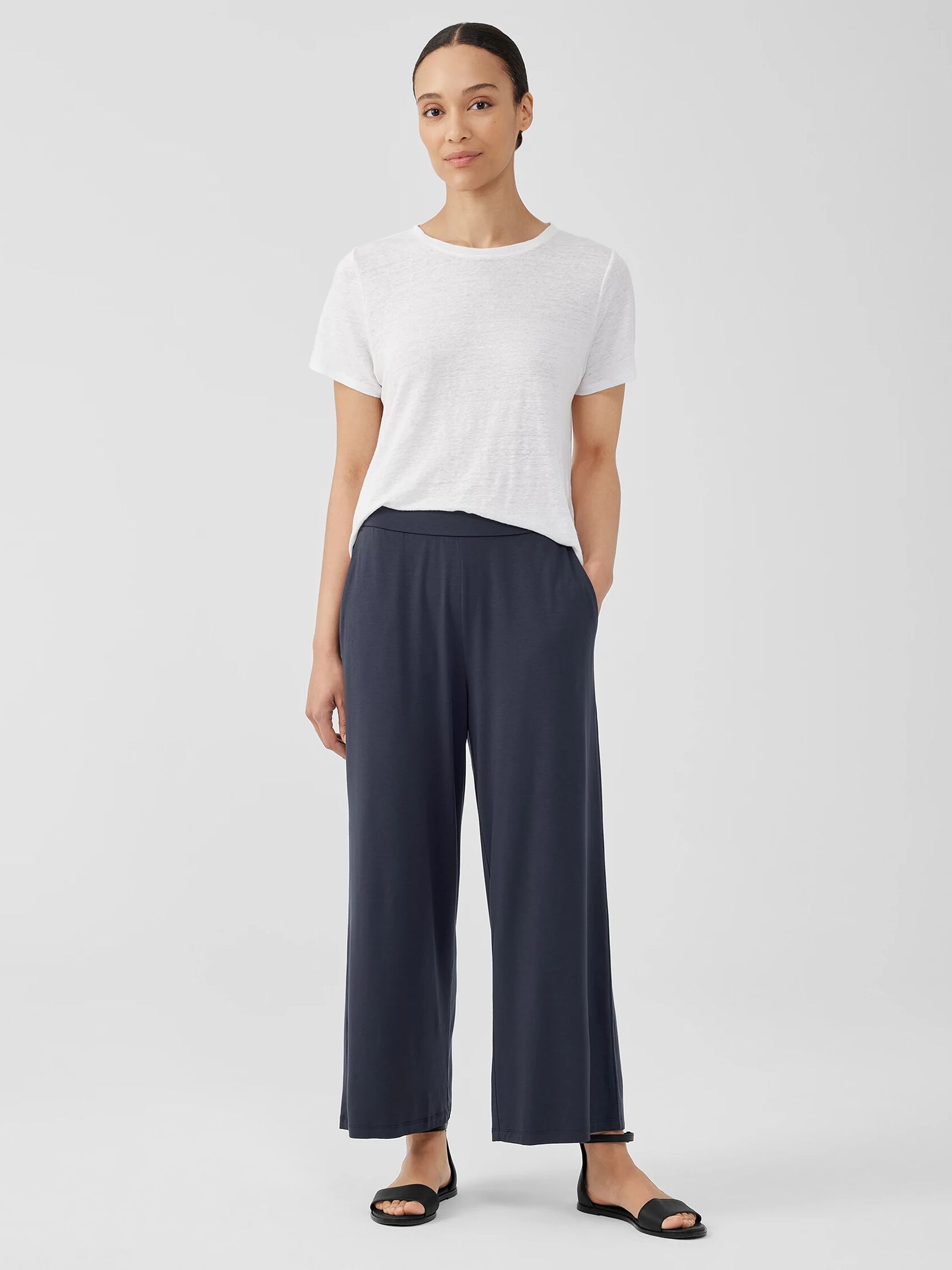 Fine Jersey Wide-Leg Pant