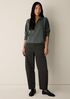 Cozy Brushed Terry Hug Split Neck Top