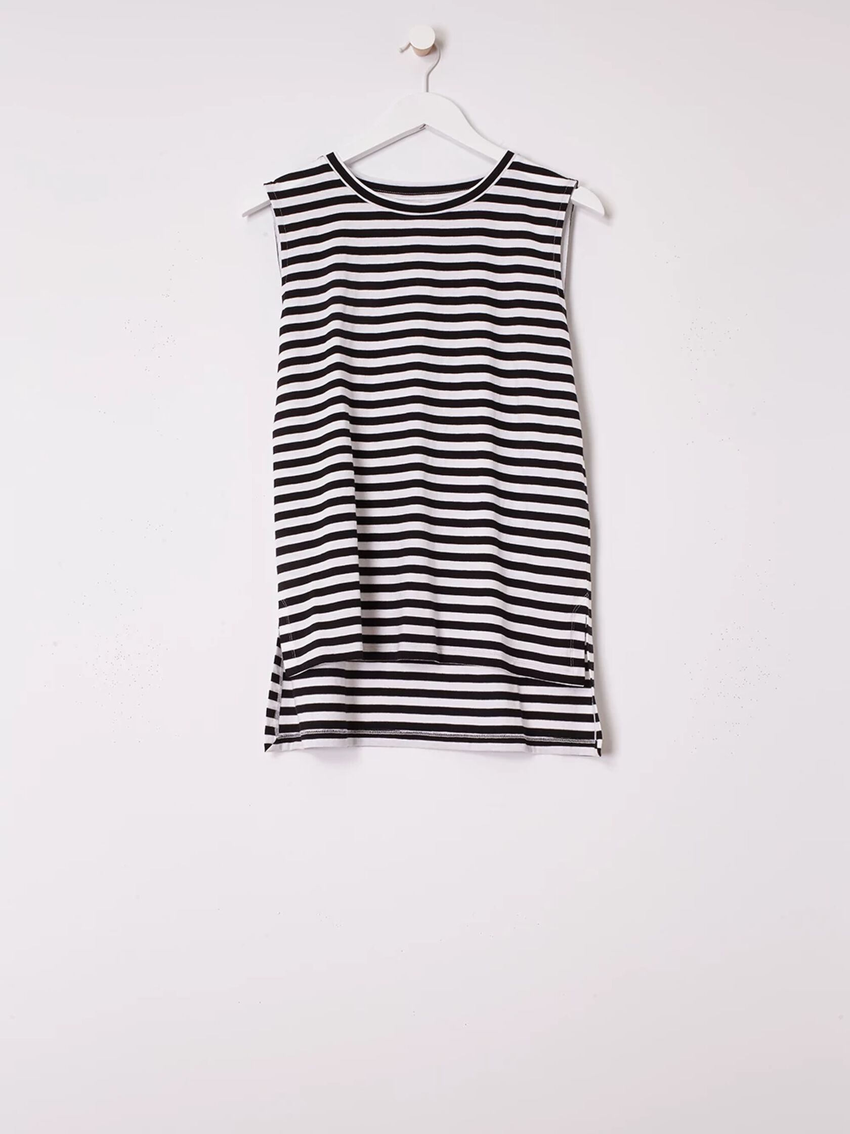 Organic Cotton Jersey Striped Crew Neck Tank