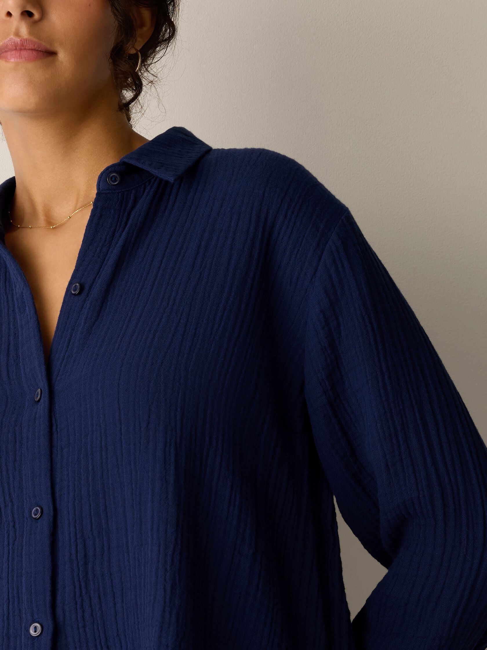 Organic Cotton Lofty Gauze Classic Collar Shirt