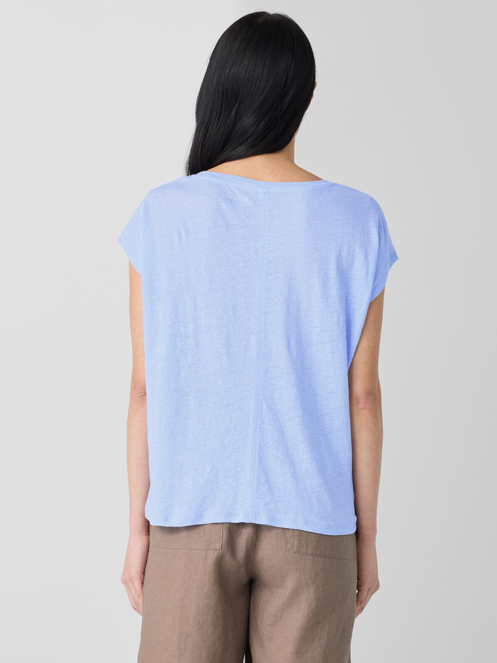 Organic Linen Jersey V-Neck Tee