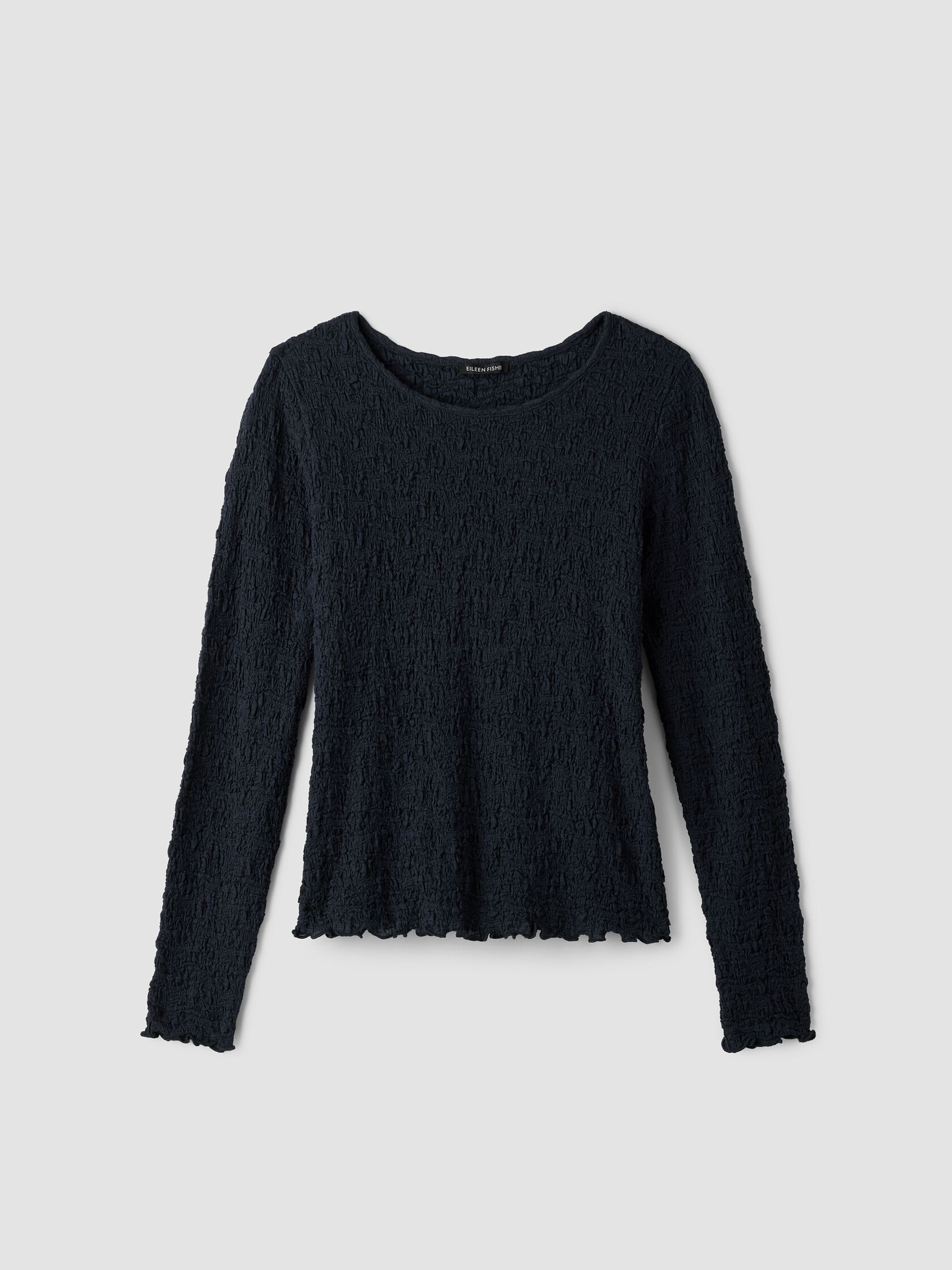 Bubble Jacquard Round Neck Top