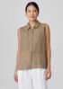 Puckered Organic Linen Sleeveless Shirt