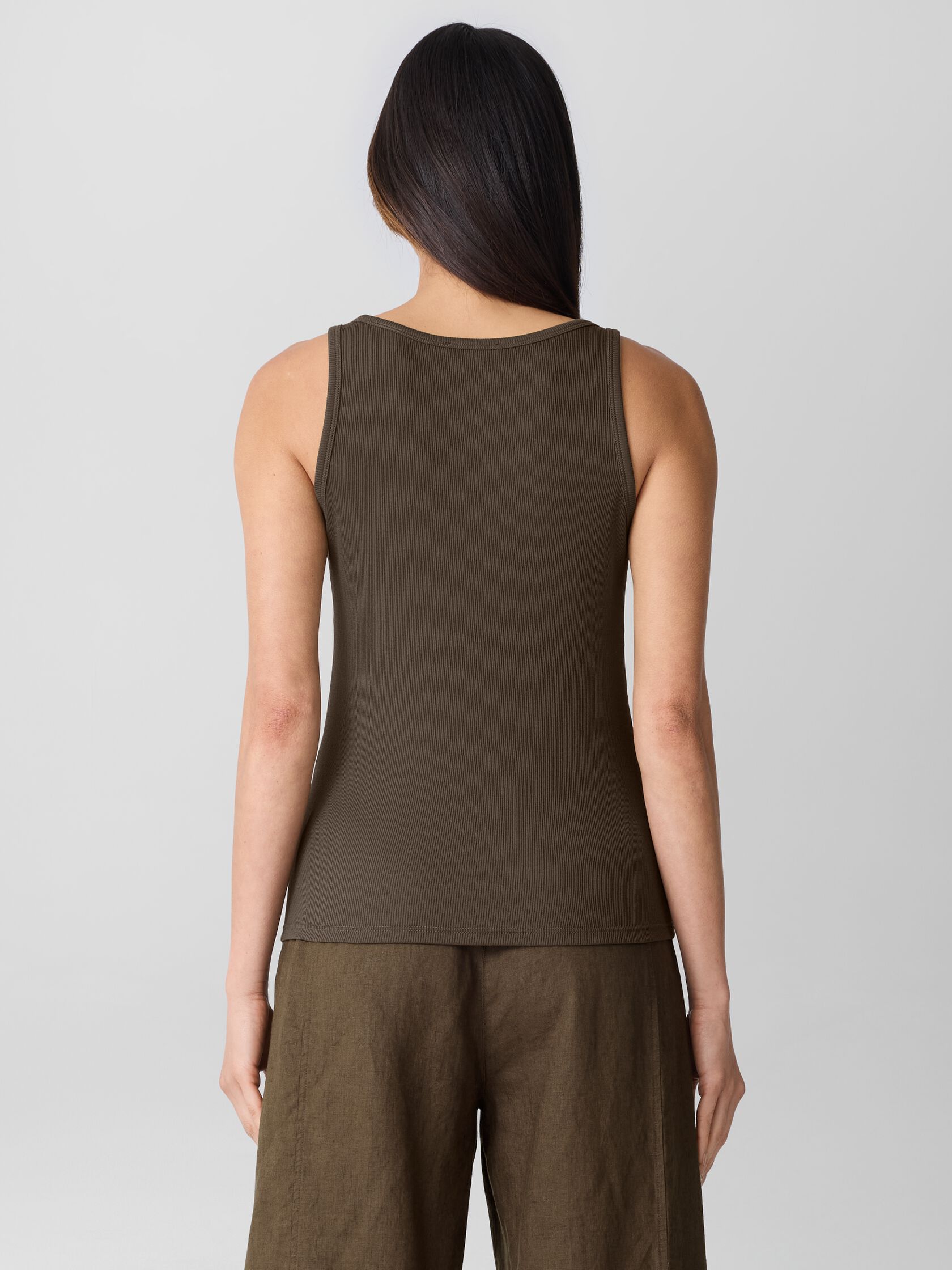 Organic Cotton Stretch Rib Scoop Neck Tank