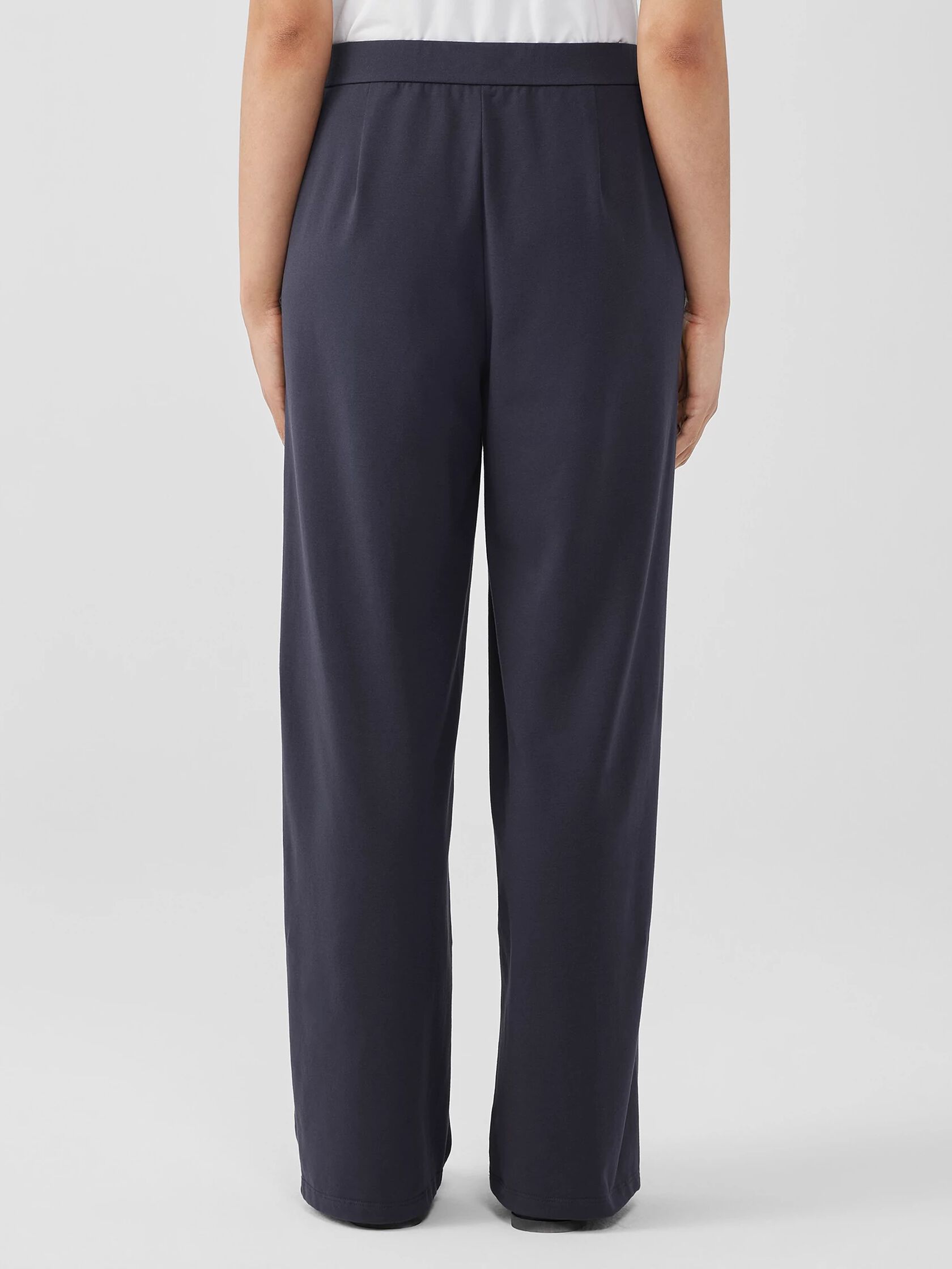 Pima Cotton Stretch Jersey Wide-Leg Pant