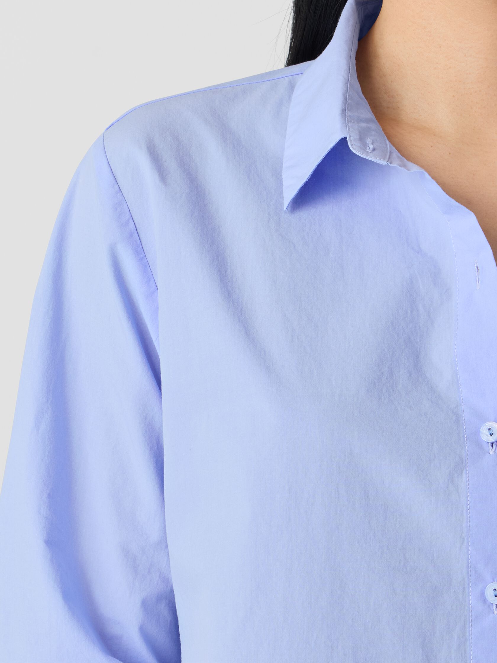 Washed Organic Cotton Poplin Classic Collar Short Shirt