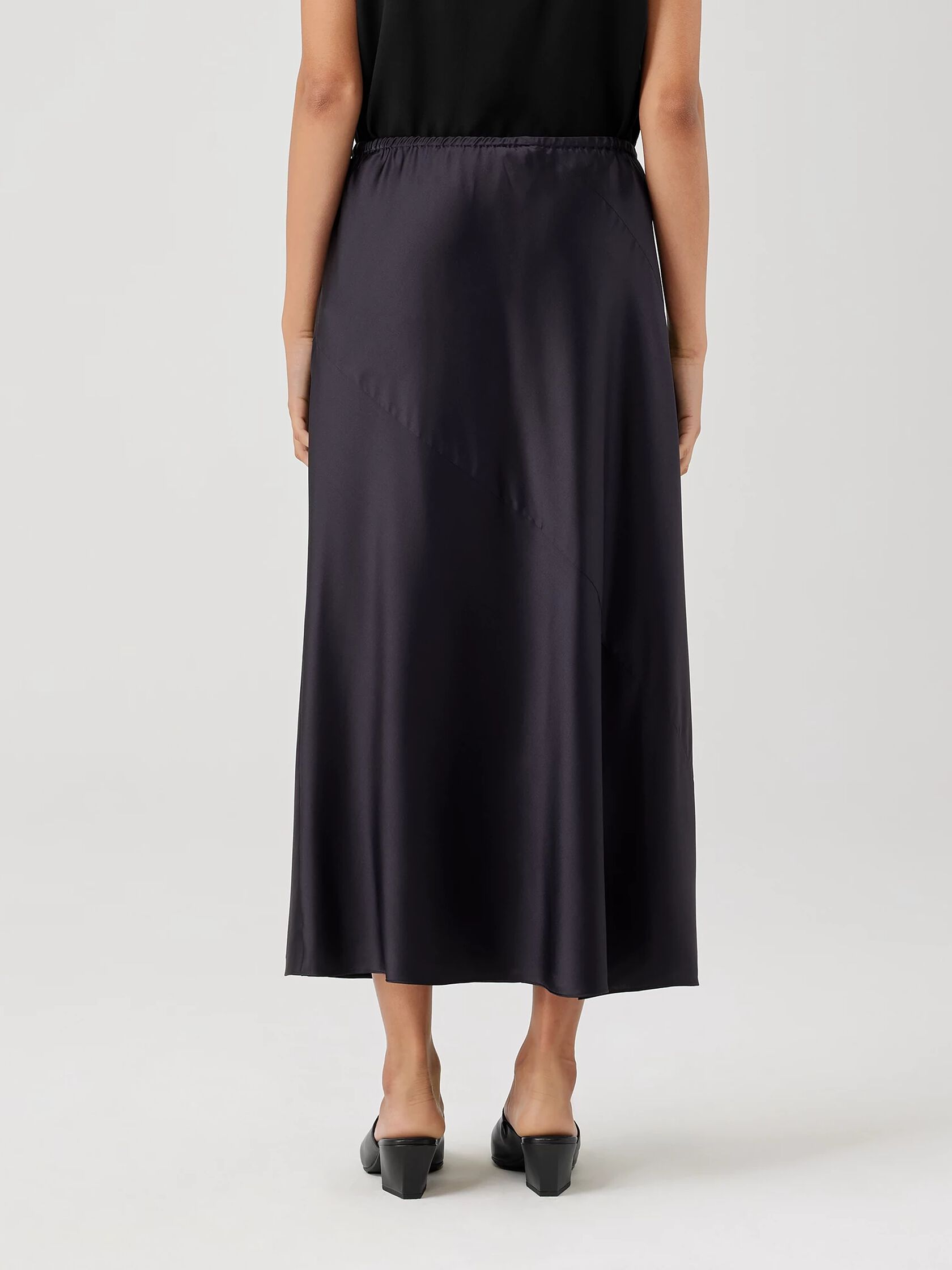 Stretch Silk Charmeuse Bias Skirt