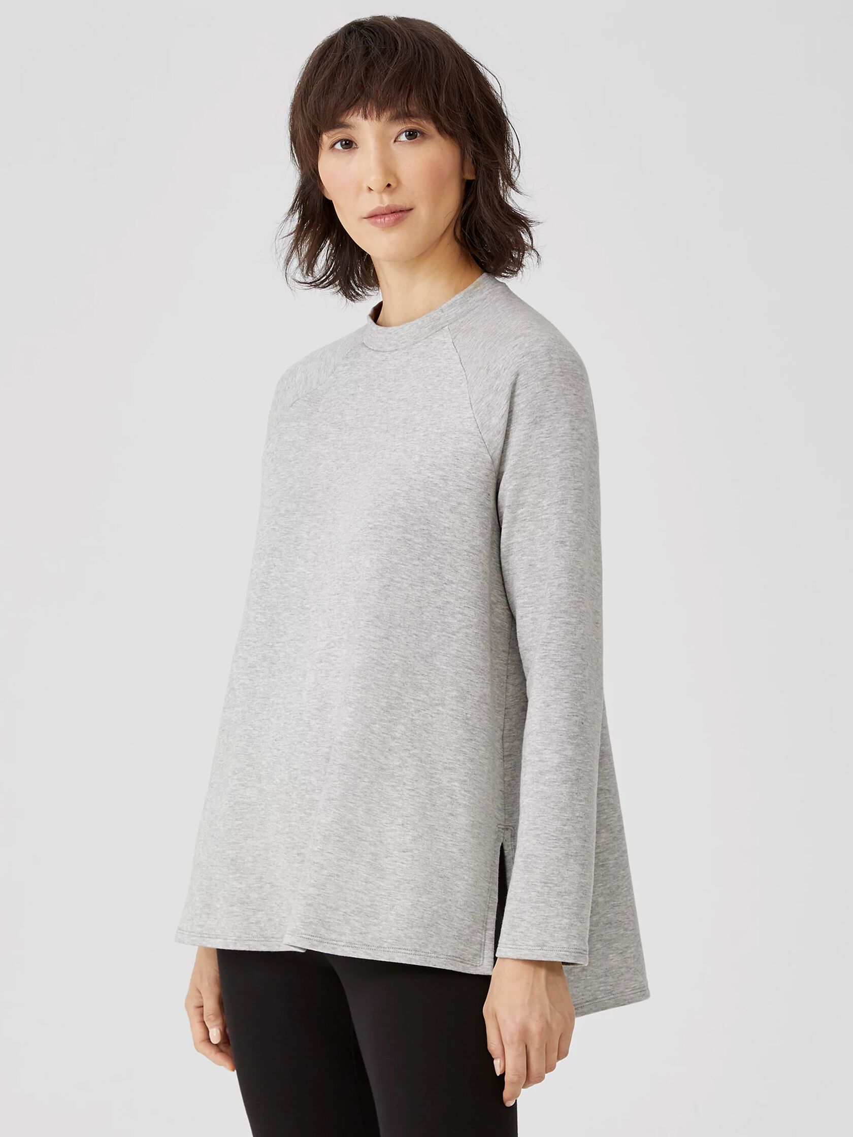 Cozy Brushed Terry Hug Raglan-Sleeve Top