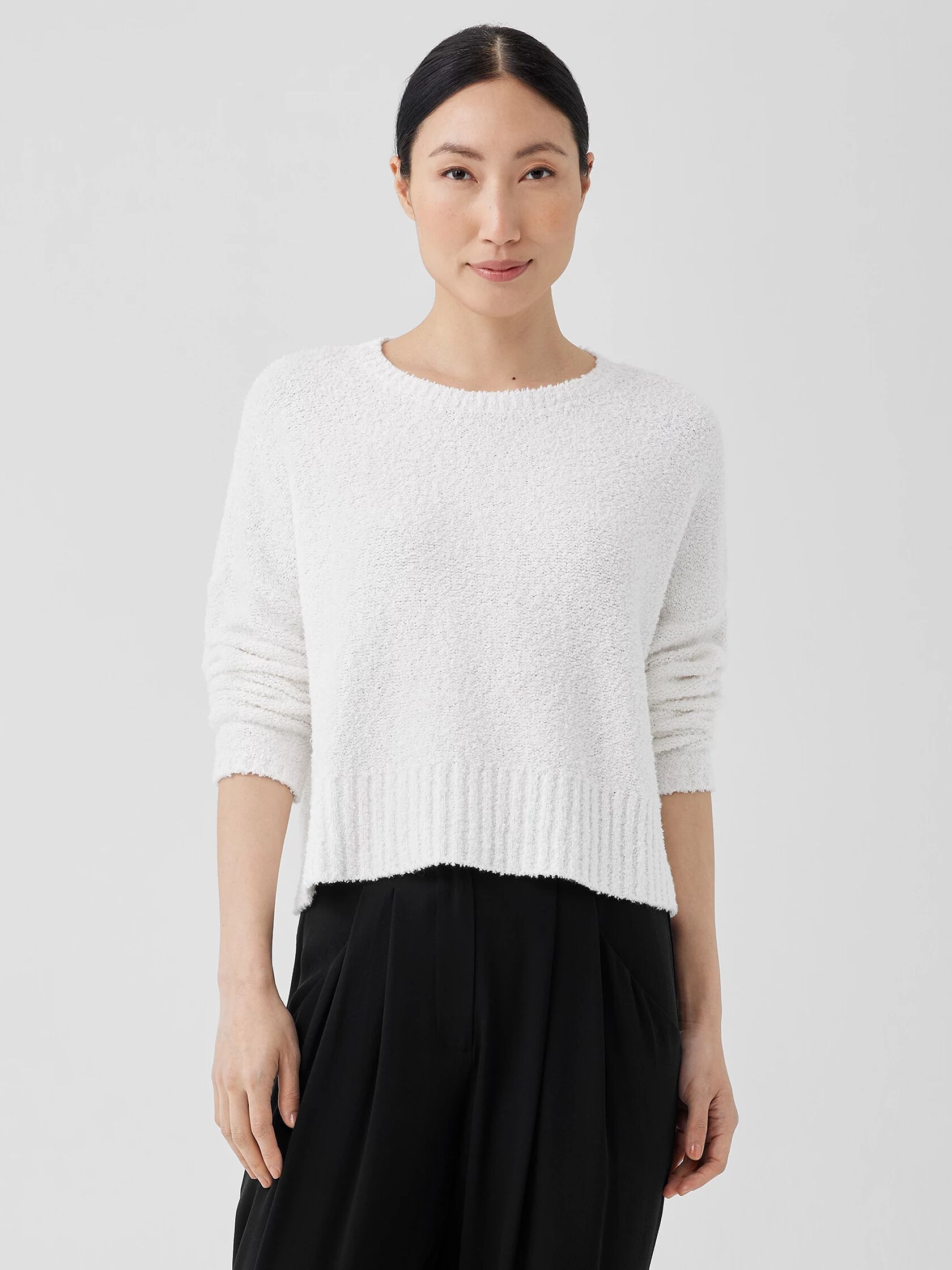 Cotton Fluff Crew Neck Top